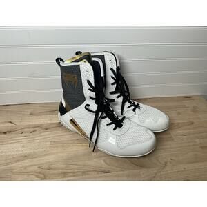 Venum Elite Boxing Shoes 11 Men White/Black-gold - PRE-OWNED